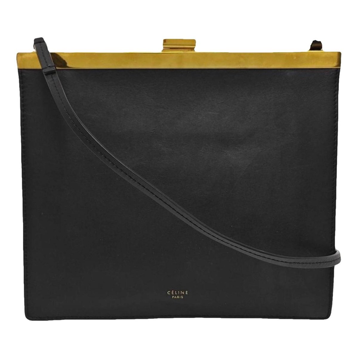 Clasp leather crossbody bag
