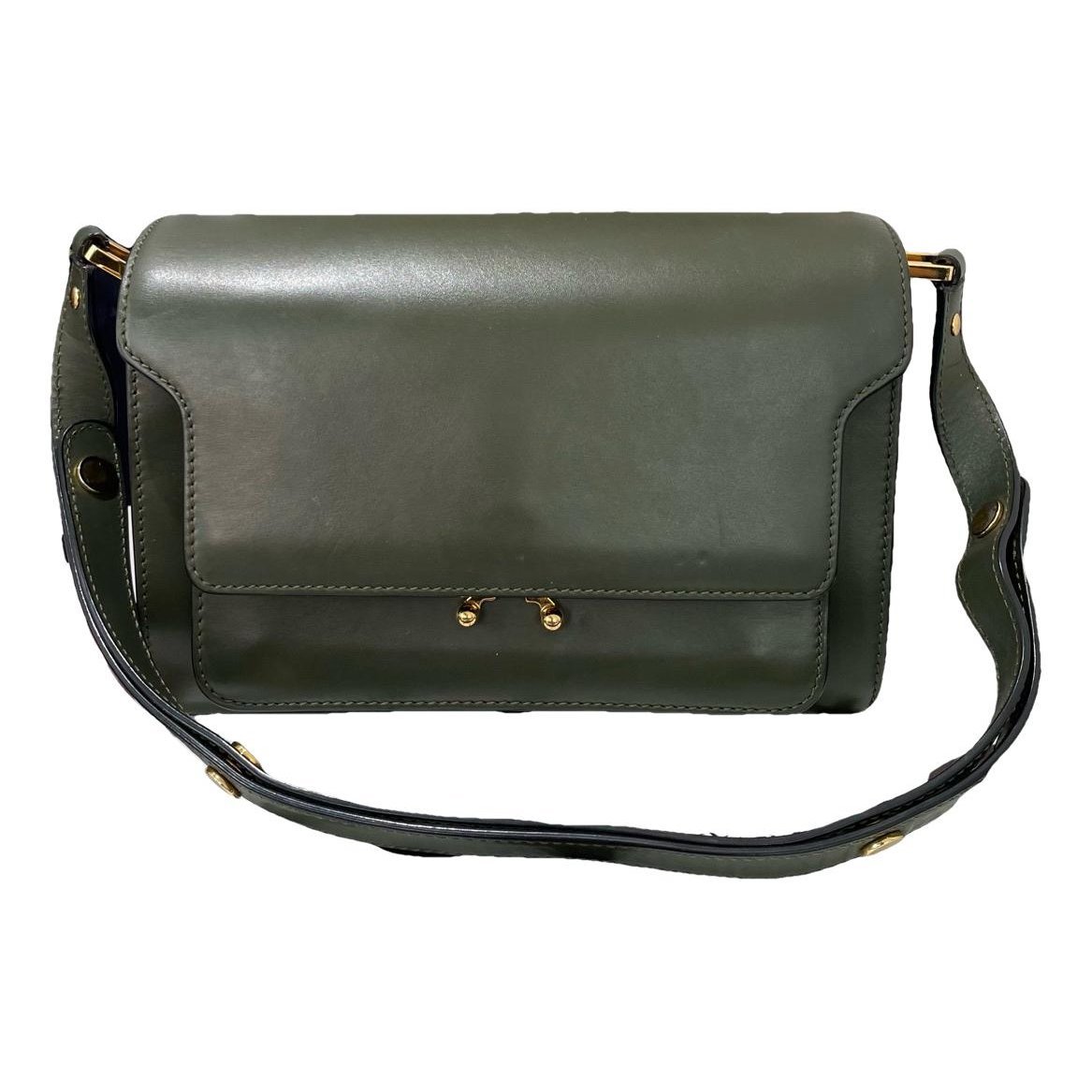 Trunk leather crossbody bag