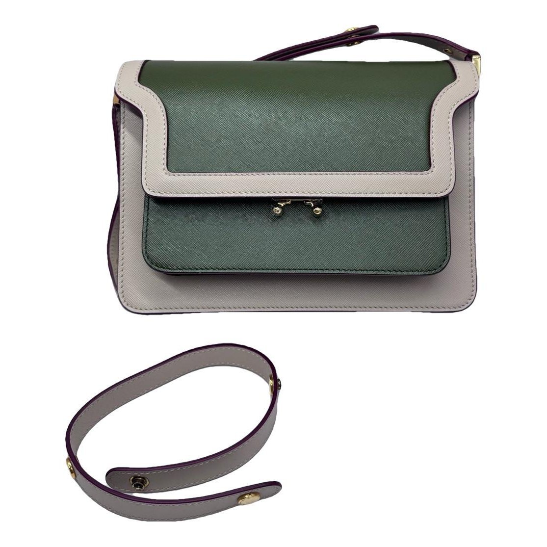 Trunk leather crossbody bag