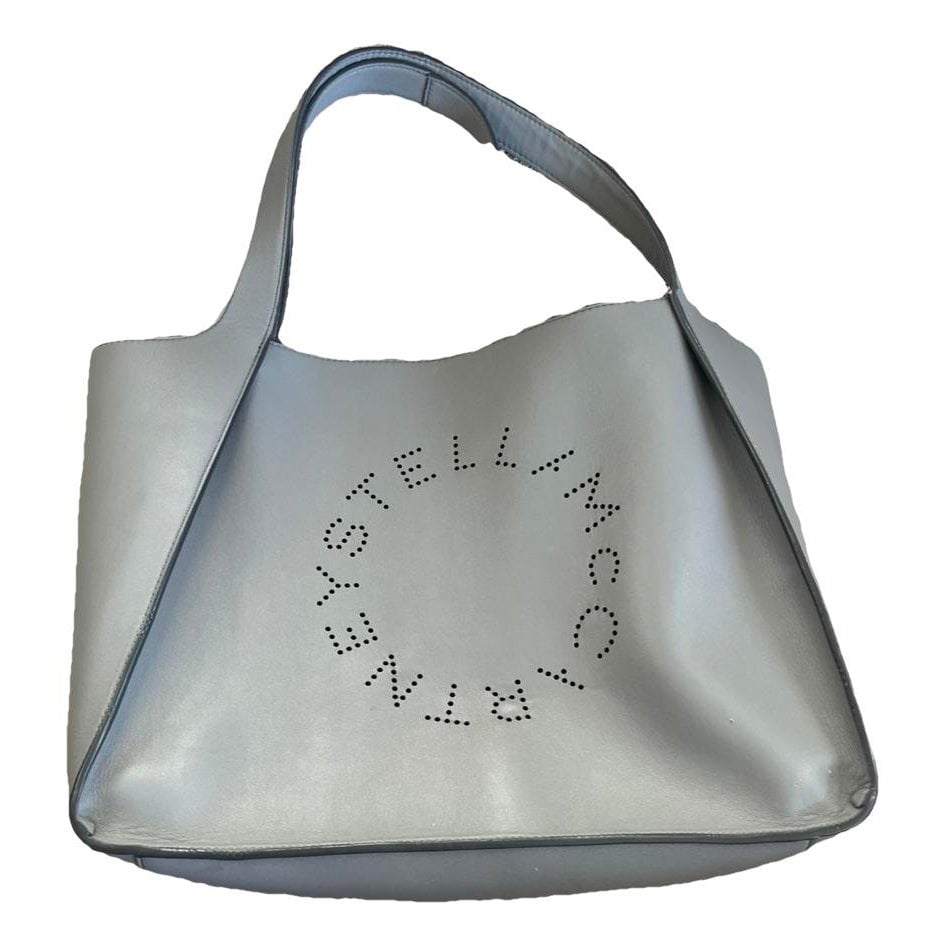 Logo vegan leather tote