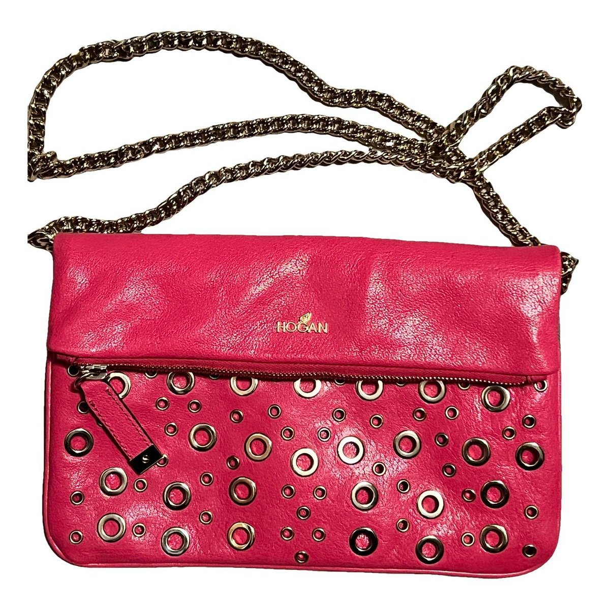 Leather clutch bag