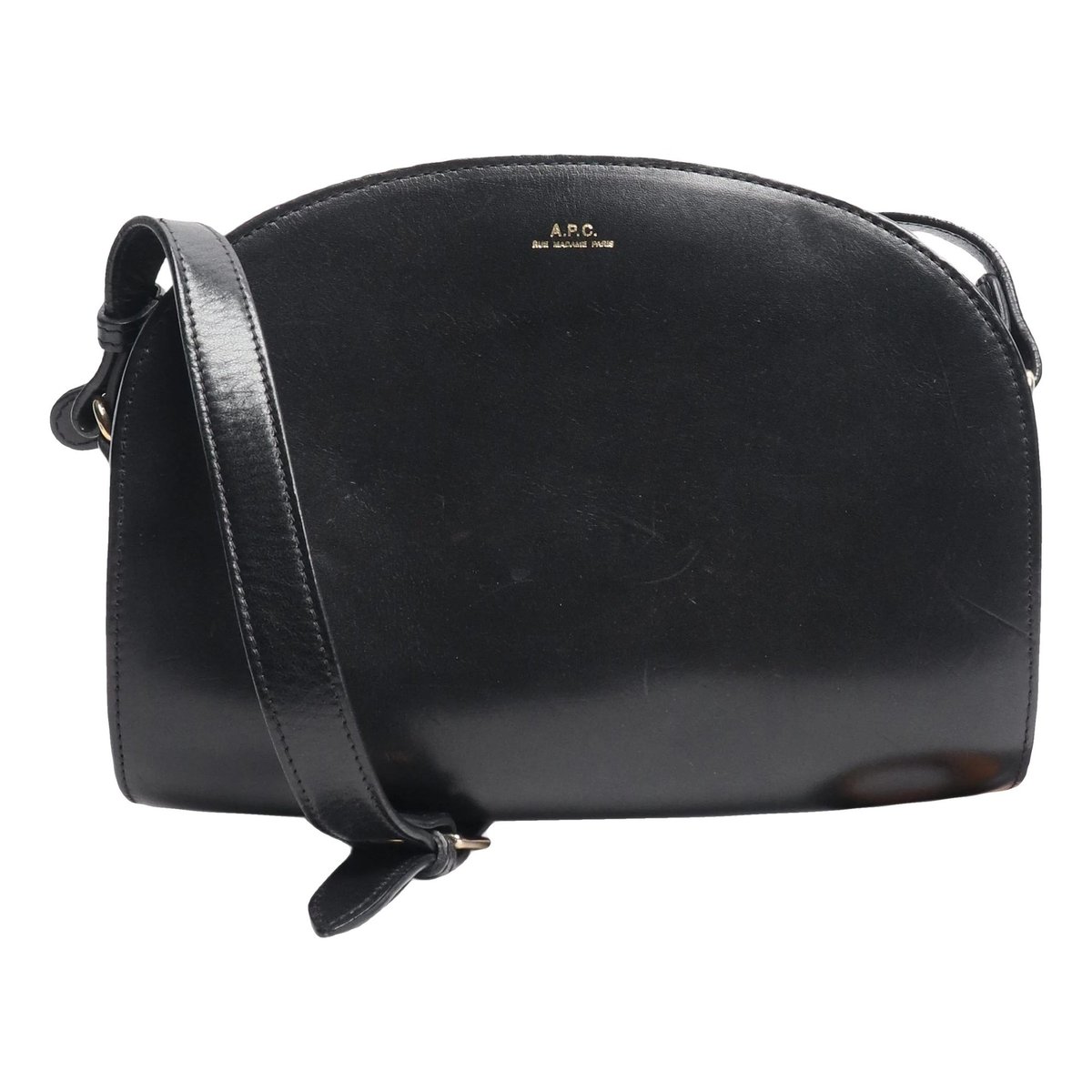 Demi-lune leather handbag
