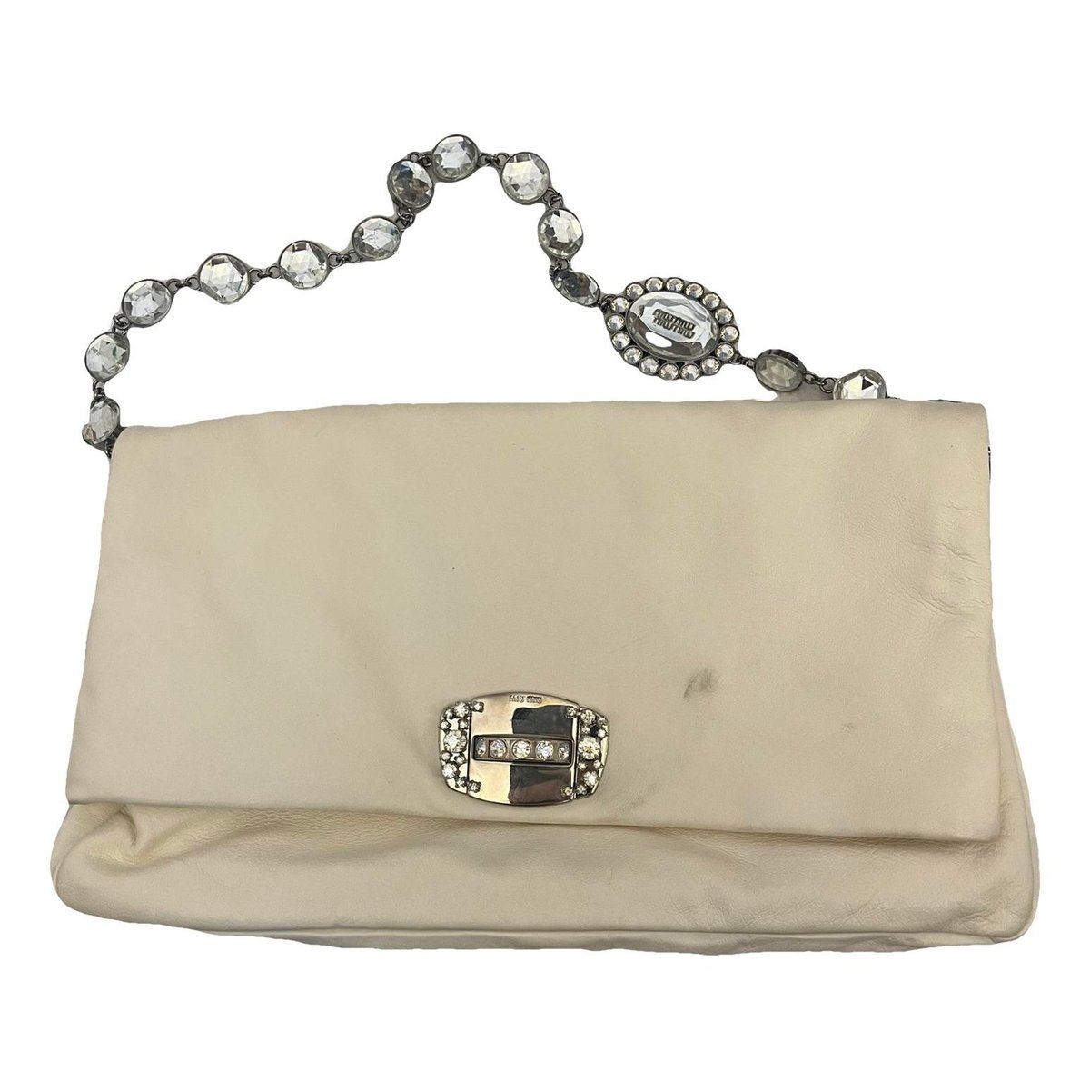 Miu Crystal leather handbag