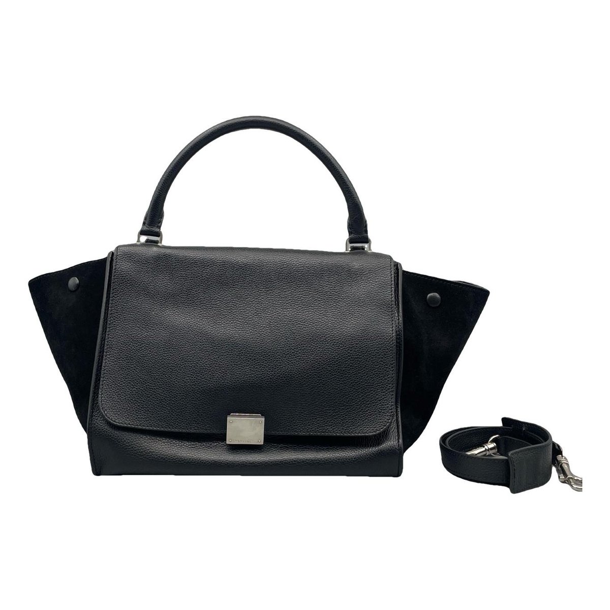 Trapèze leather handbag