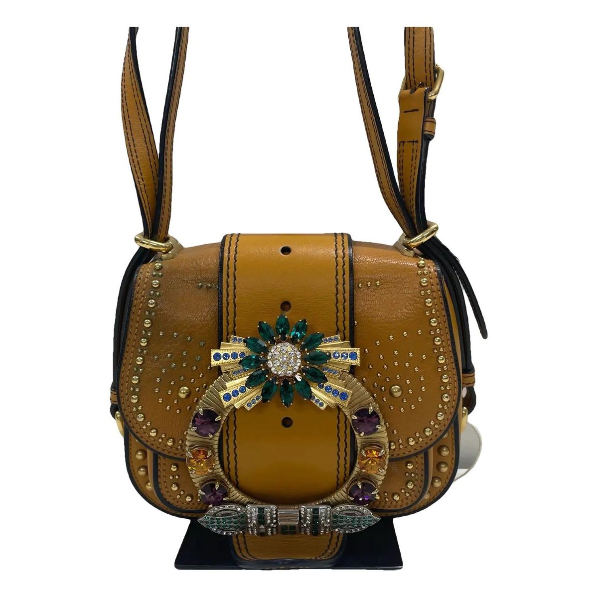 Miu Lady leather crossbody bag