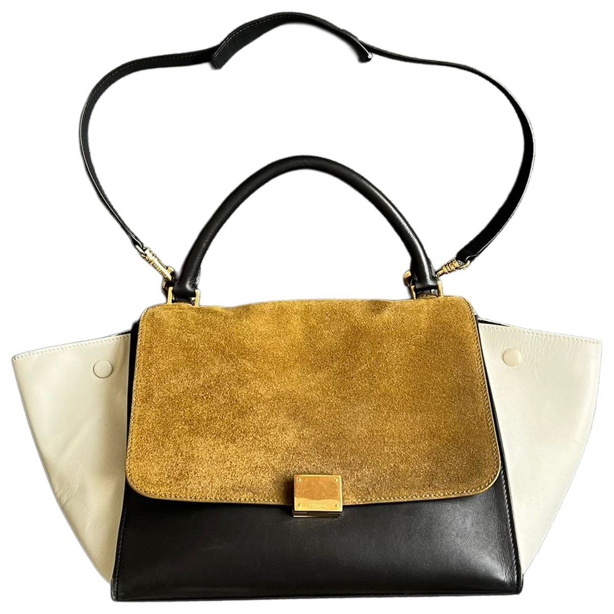 Trapèze leather handbag