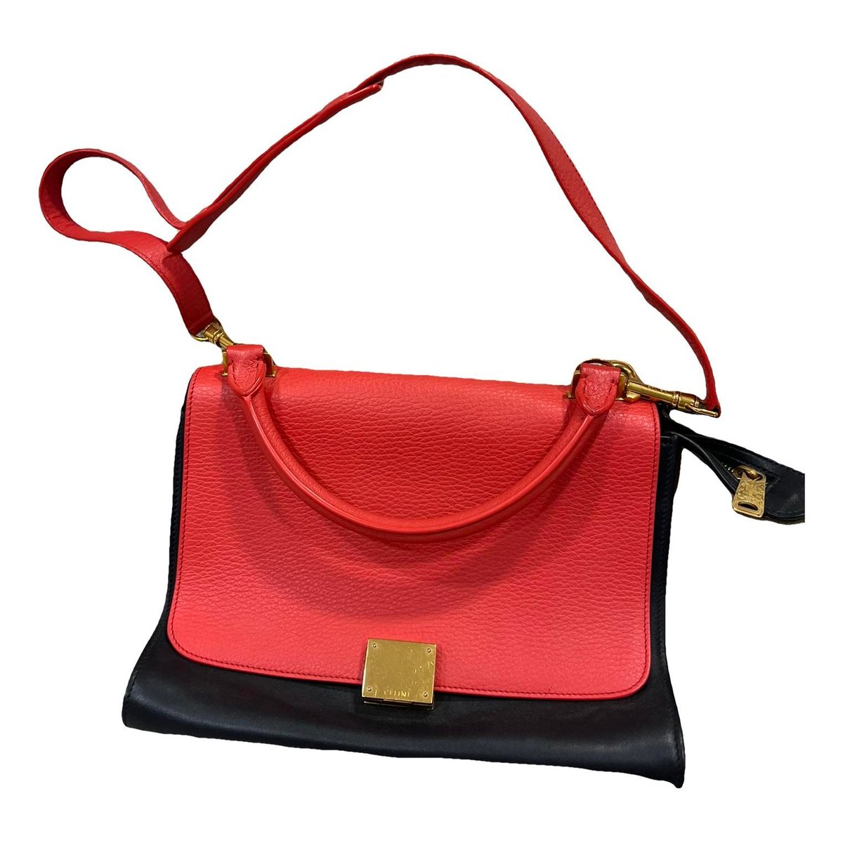 Trapèze leather handbag