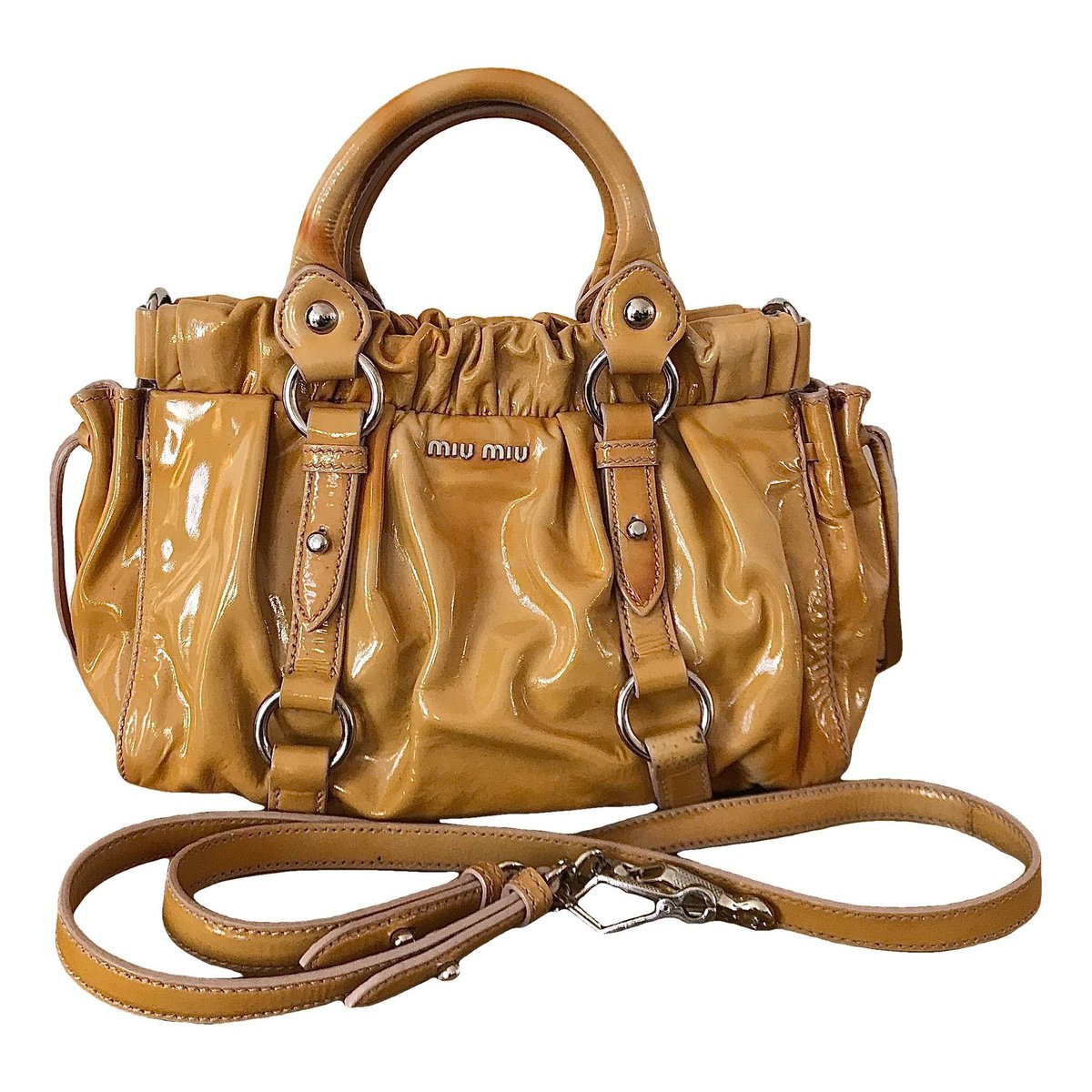 Vitello patent leather handbag