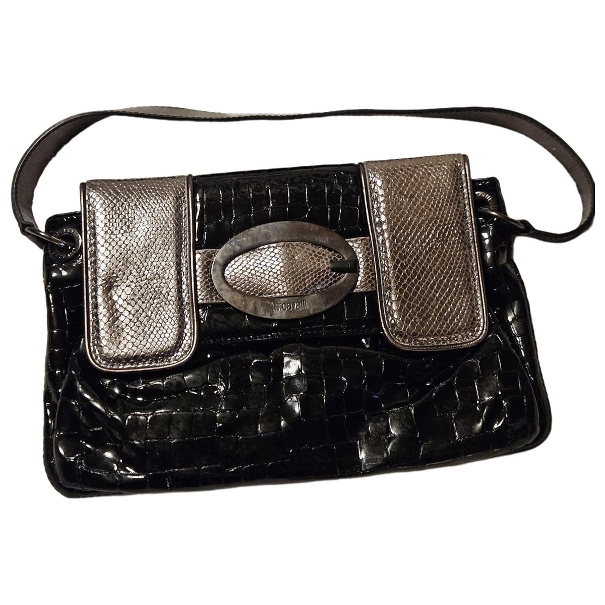 Patent leather handbag