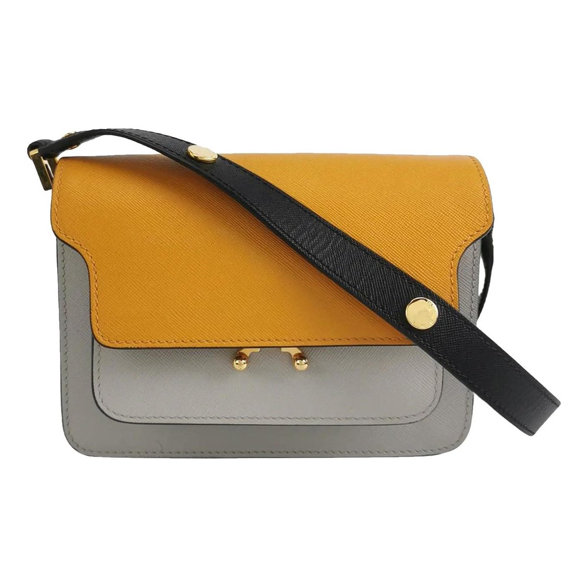 Trunk leather crossbody bag