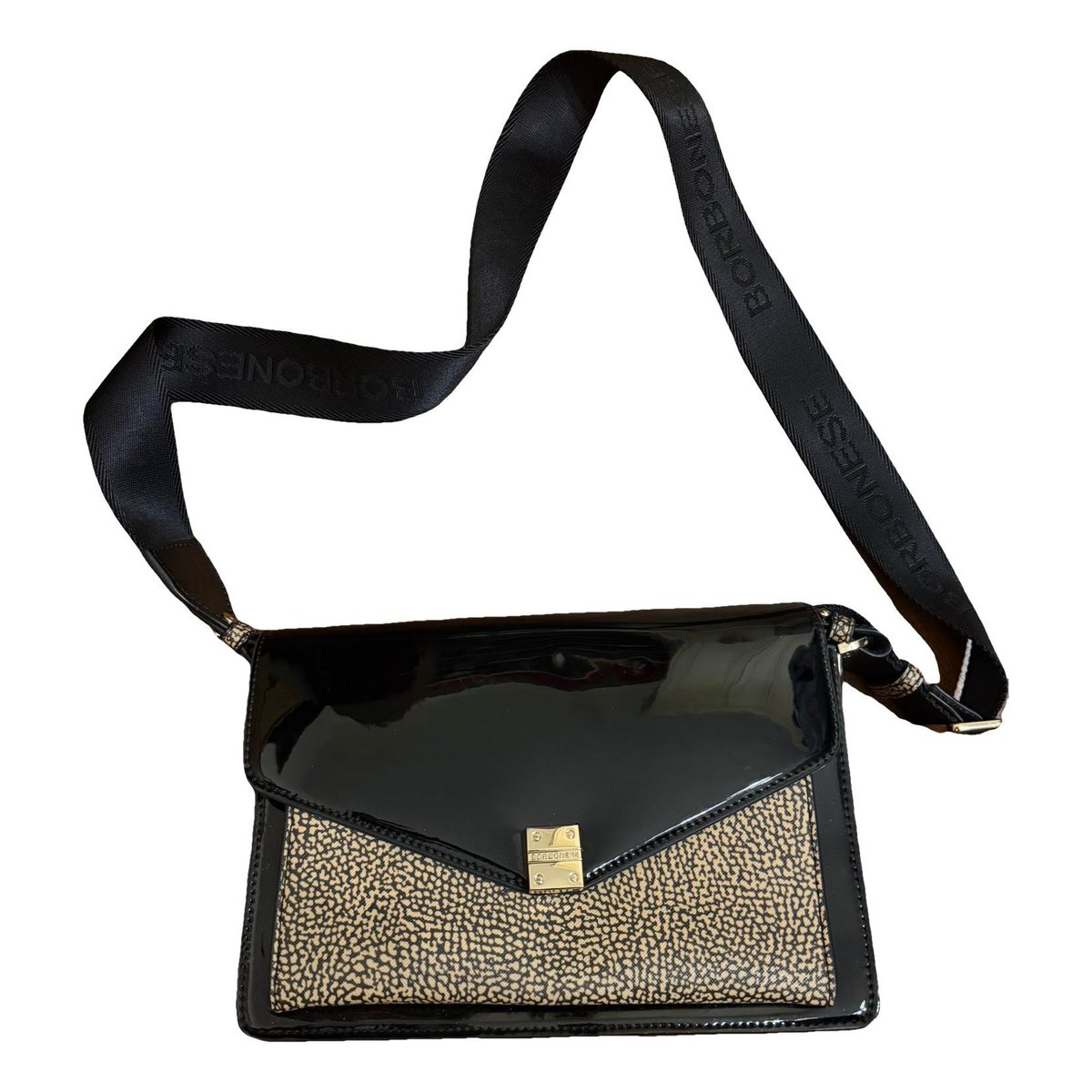 Patent leather clutch bag