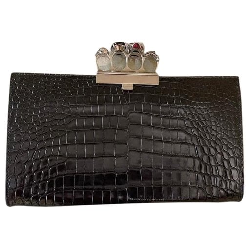 Leather clutch bag
