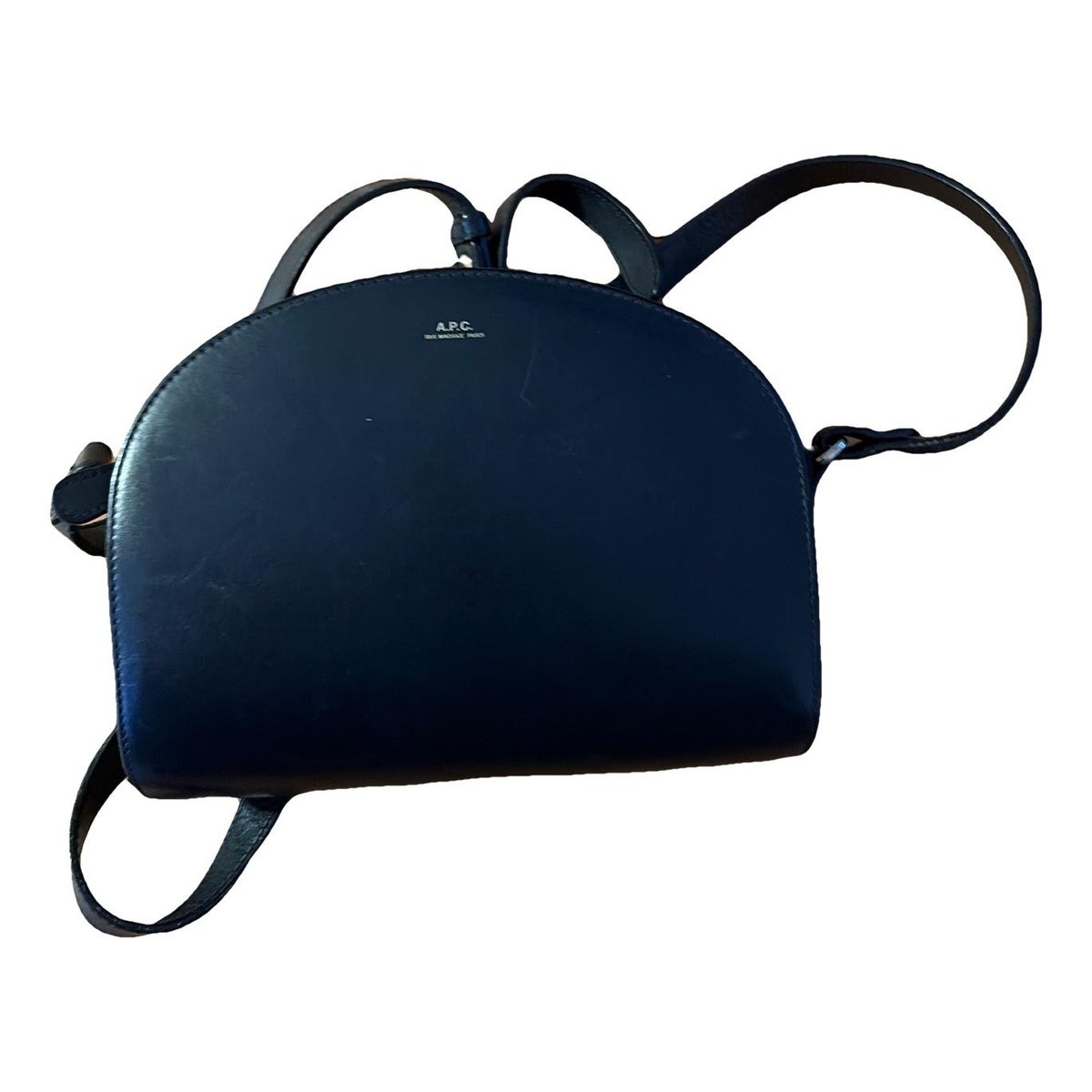Demi-lune leather handbag