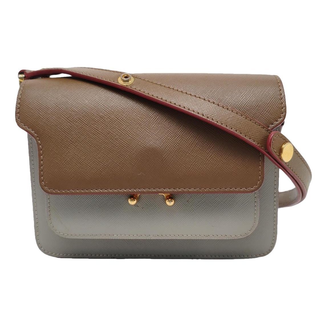 Trunk leather crossbody bag