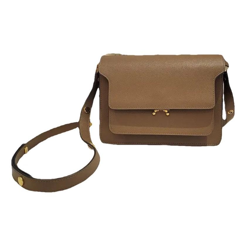 Trunk leather crossbody bag
