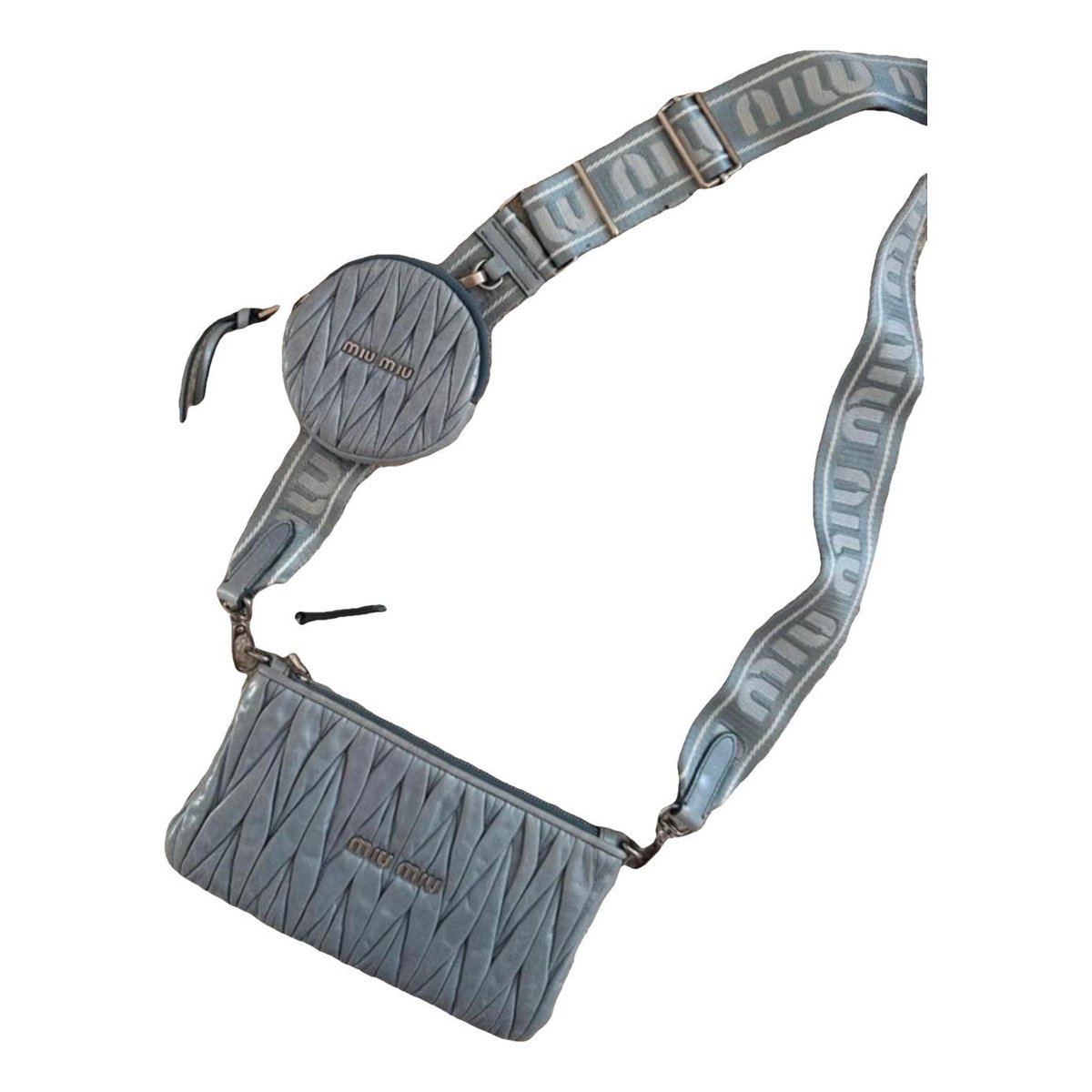 Matelassé leather clutch bag