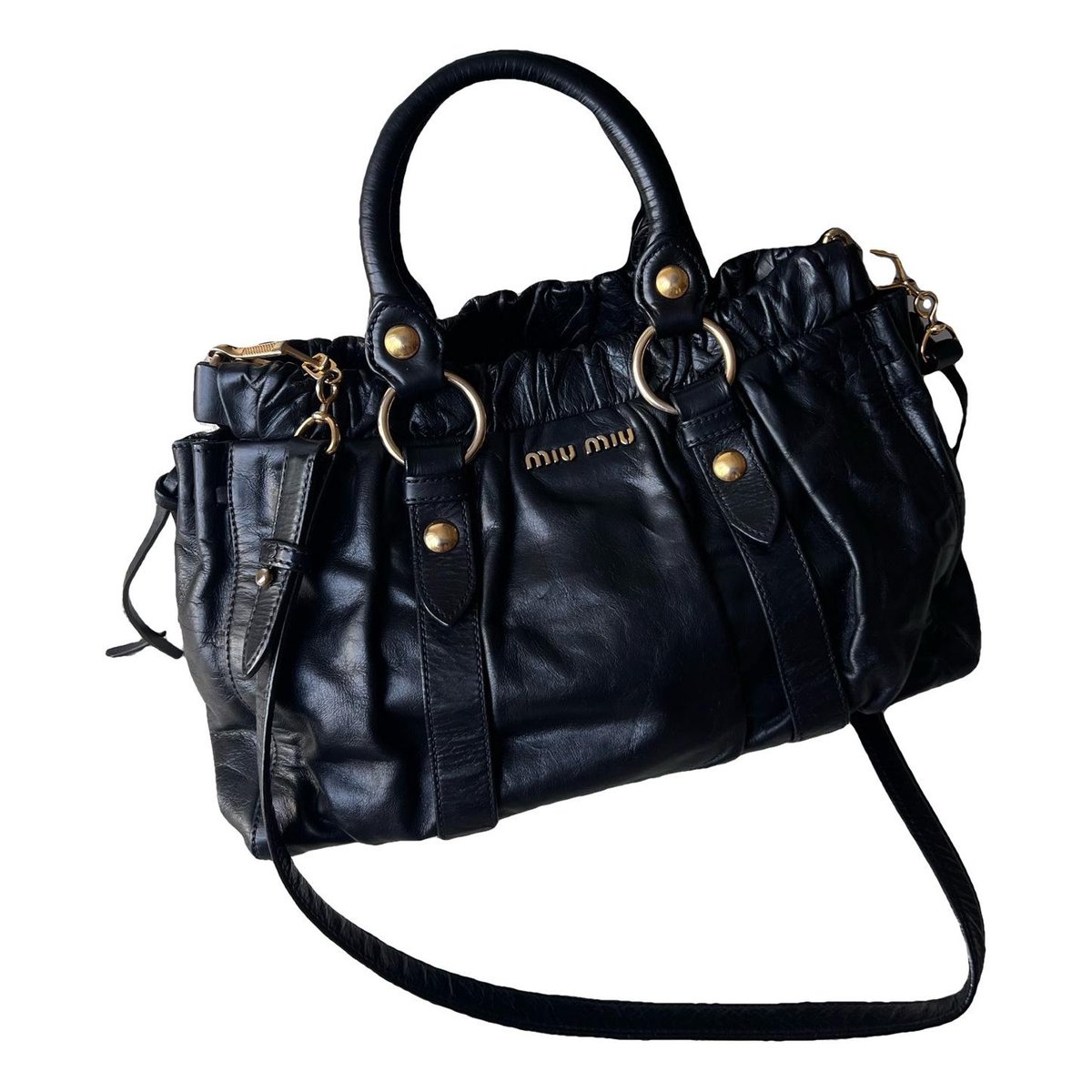 Bow bag leather handbag