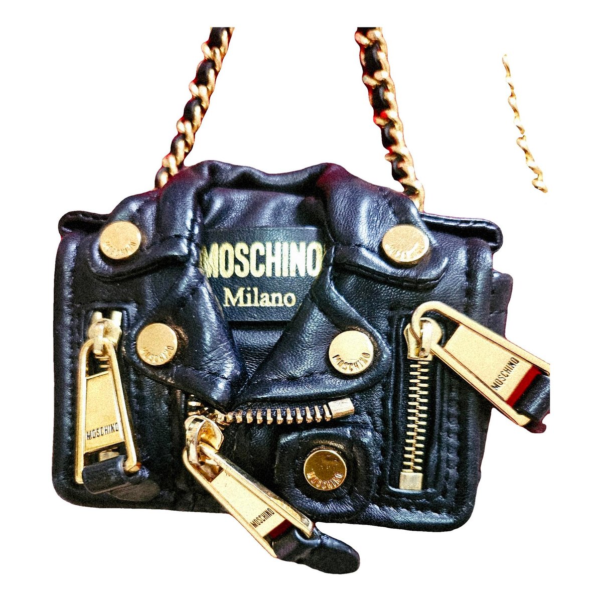 Biker leather crossbody bag