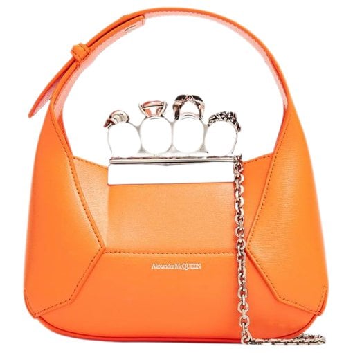 Knuckle leather crossbody bag