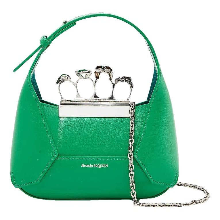 Knuckle leather crossbody bag