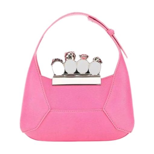 Knuckle leather crossbody bag