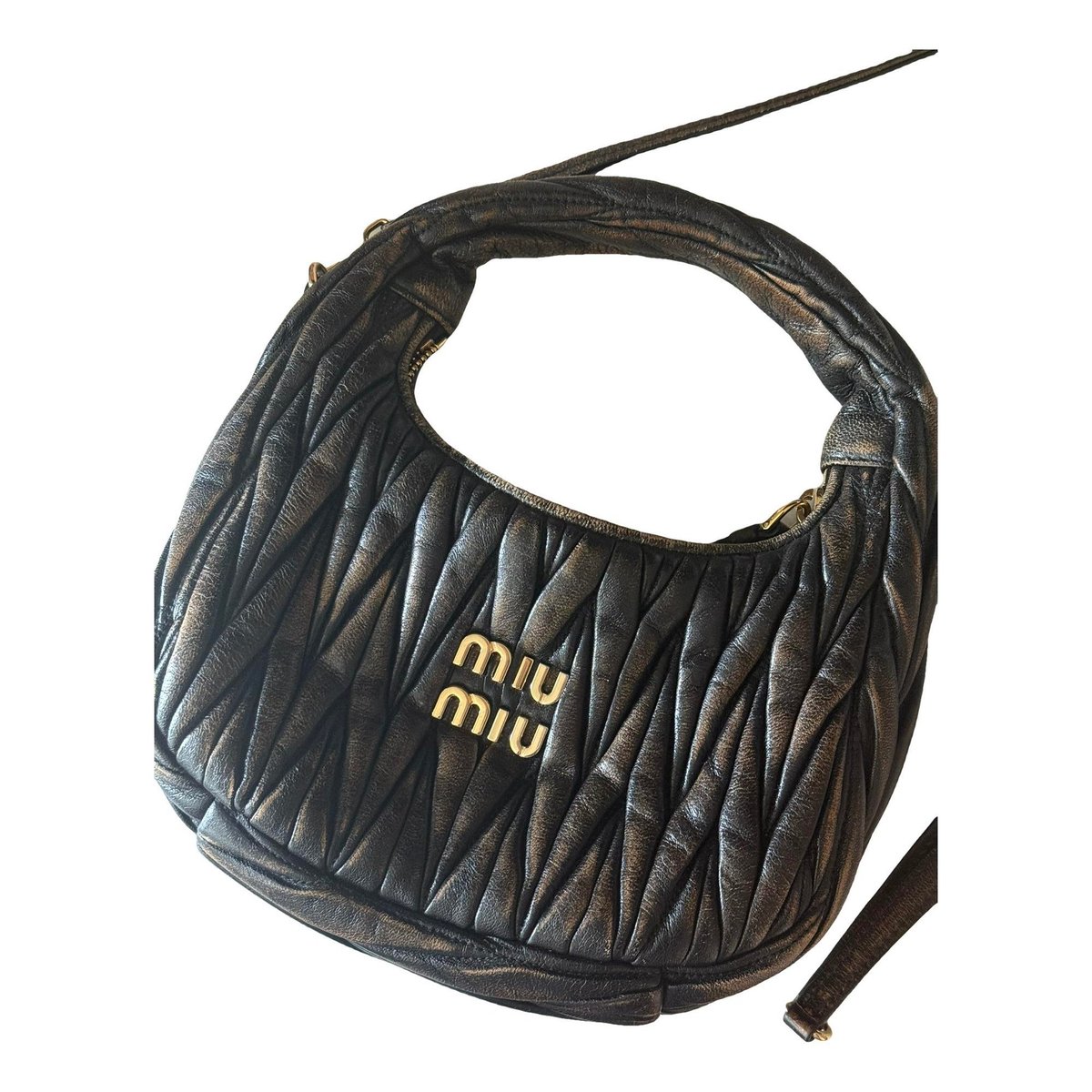 Miu Wander leather crossbody bag