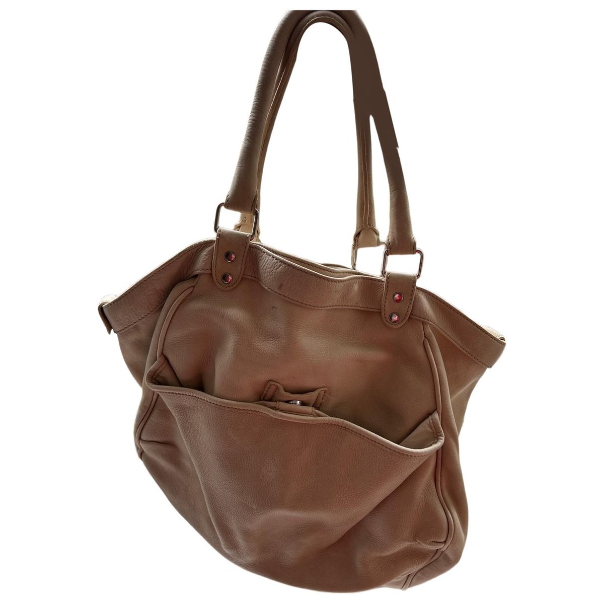 Box leather handbag