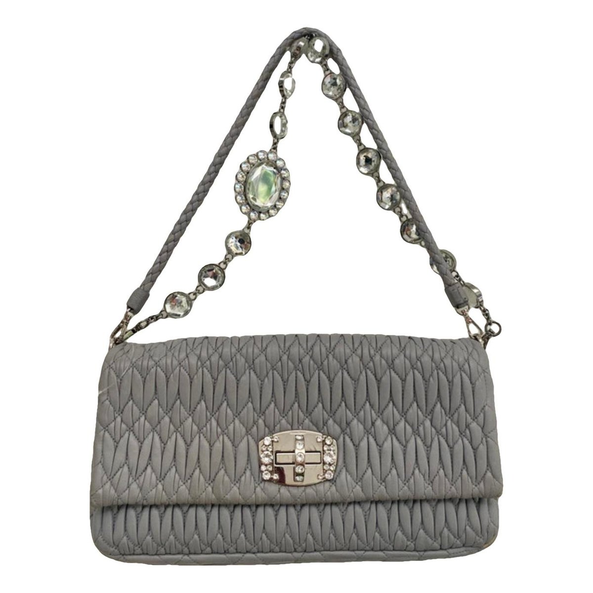Miu Crystal leather handbag