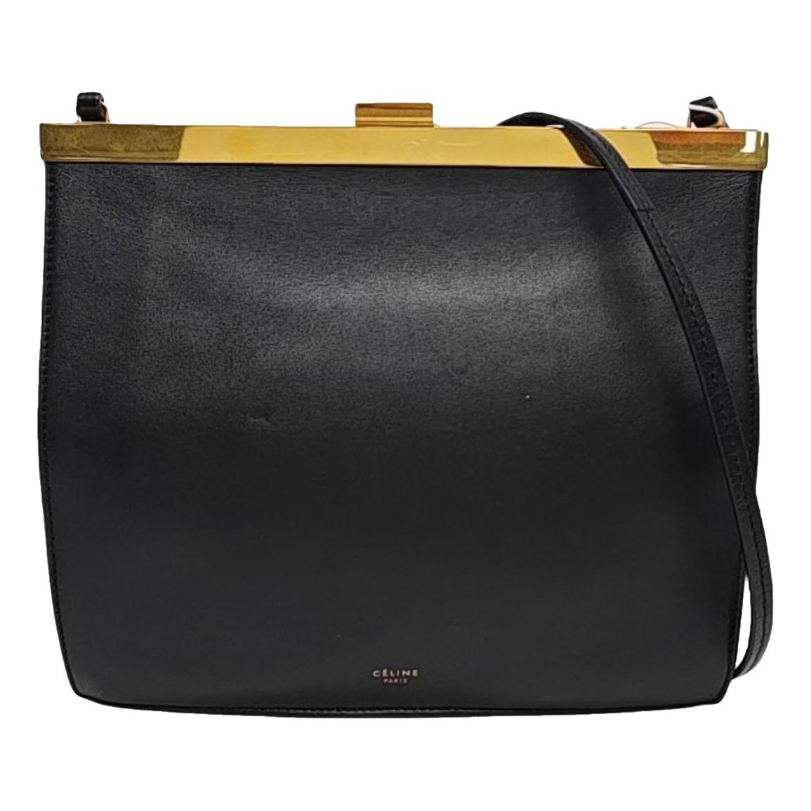 Clasp leather crossbody bag