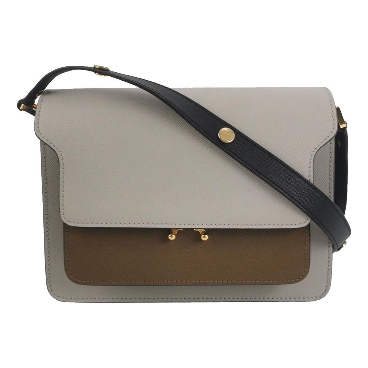 Trunk leather crossbody bag