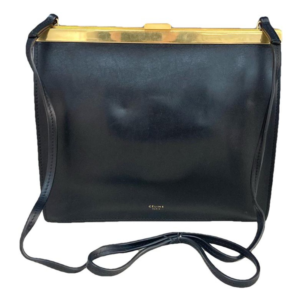 Clasp leather crossbody bag