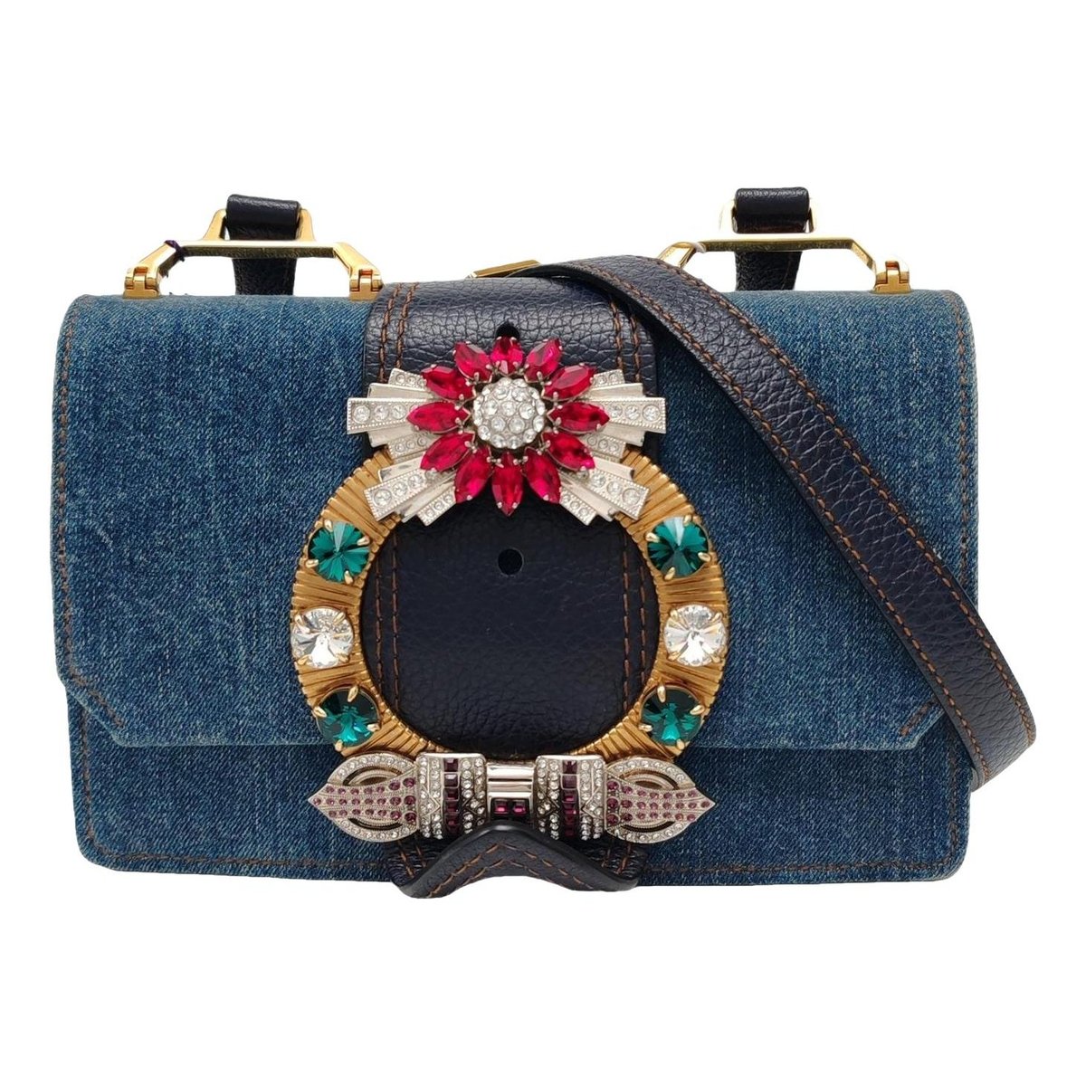 Miu Lady cloth handbag