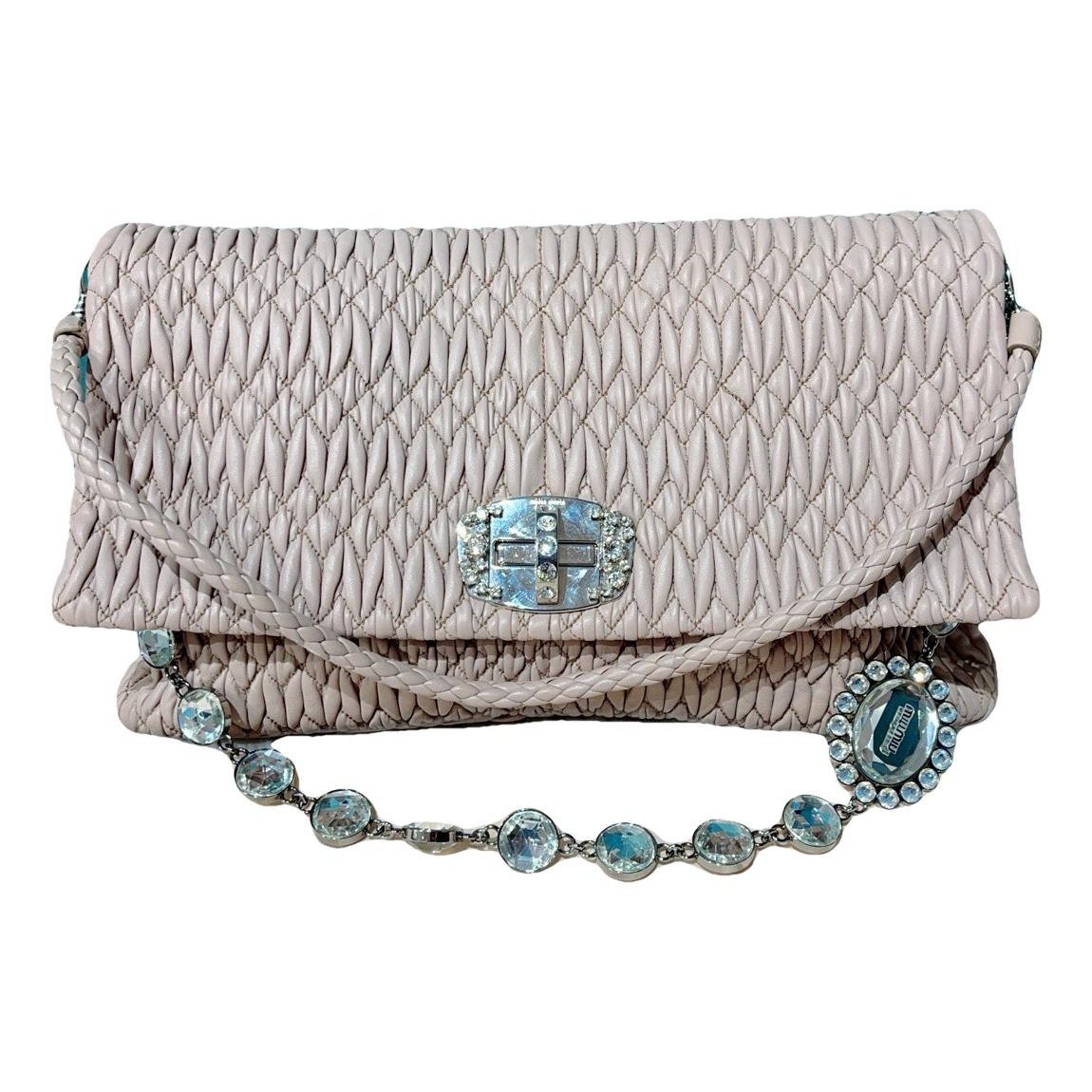 Miu Crystal leather handbag