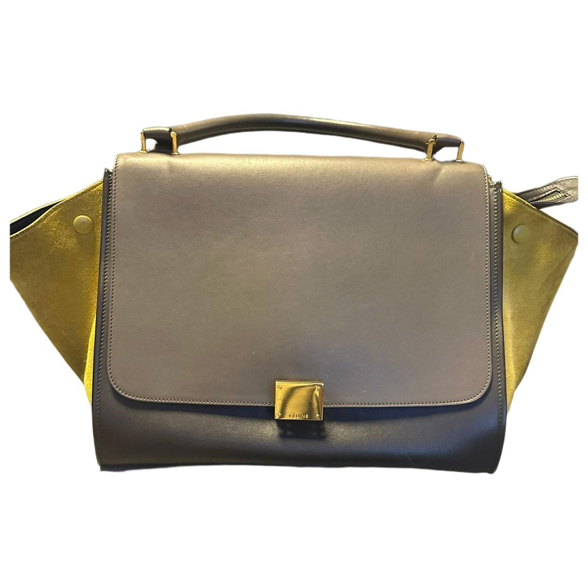 Trapèze leather handbag