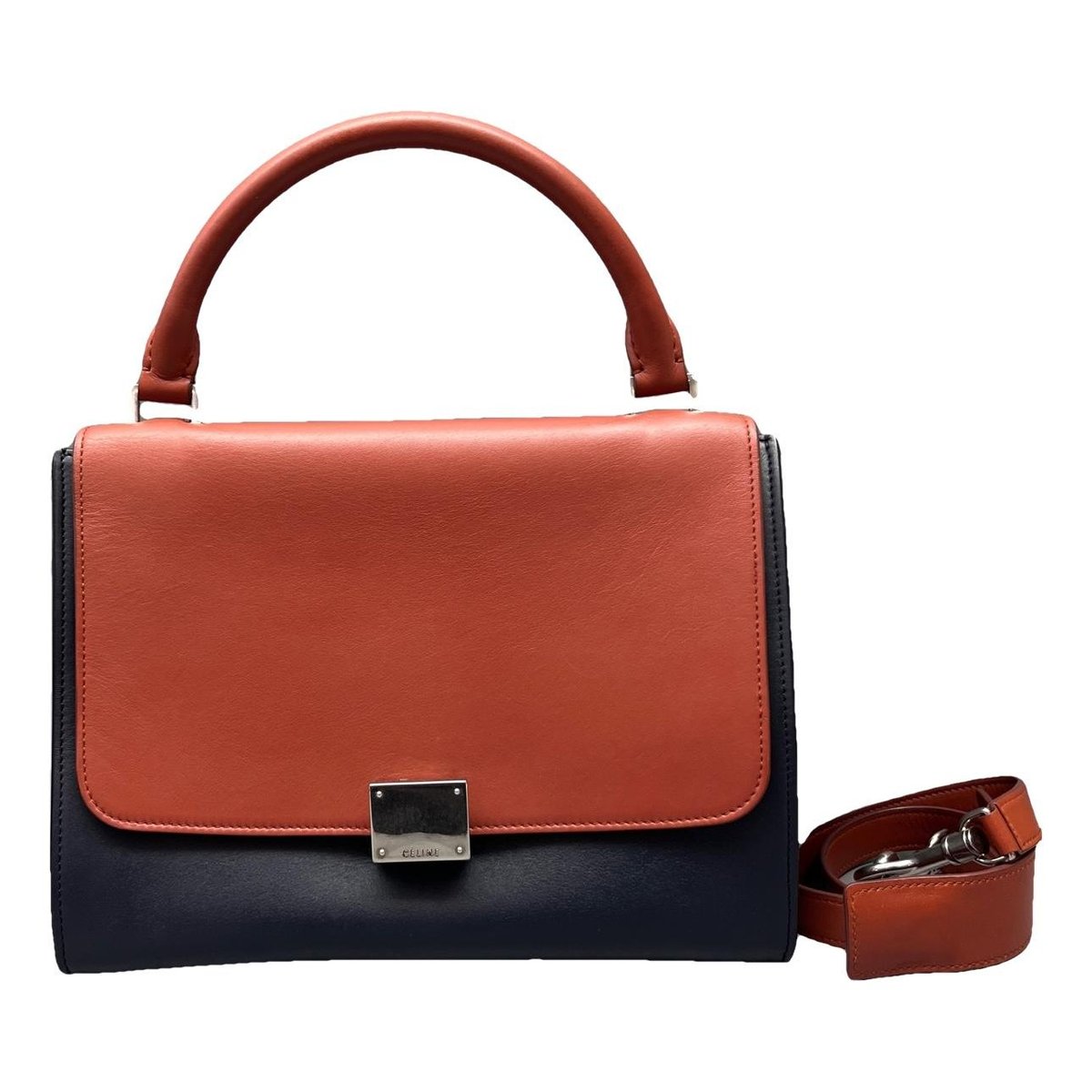 Trapèze leather handbag