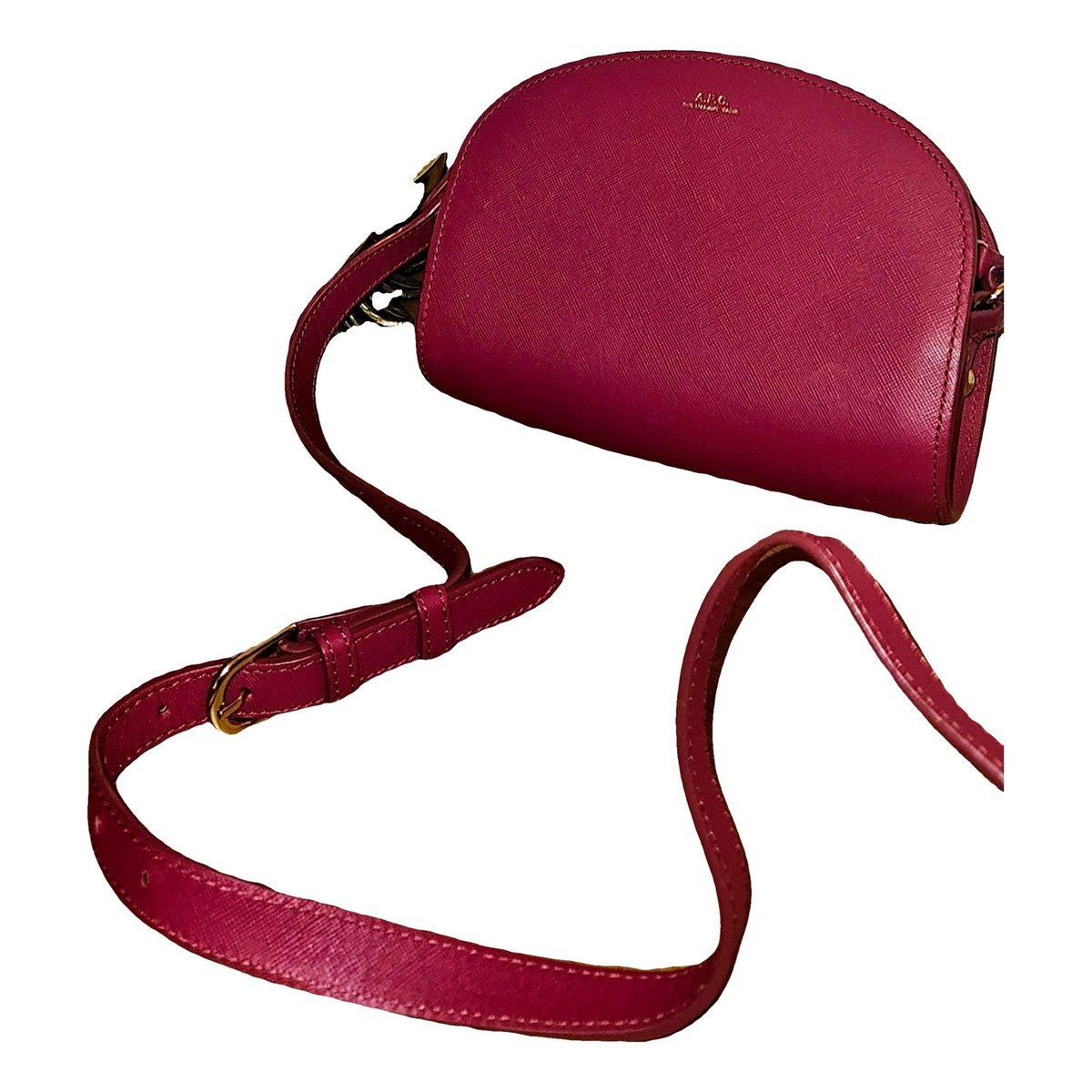 Demi-lune leather crossbody bag