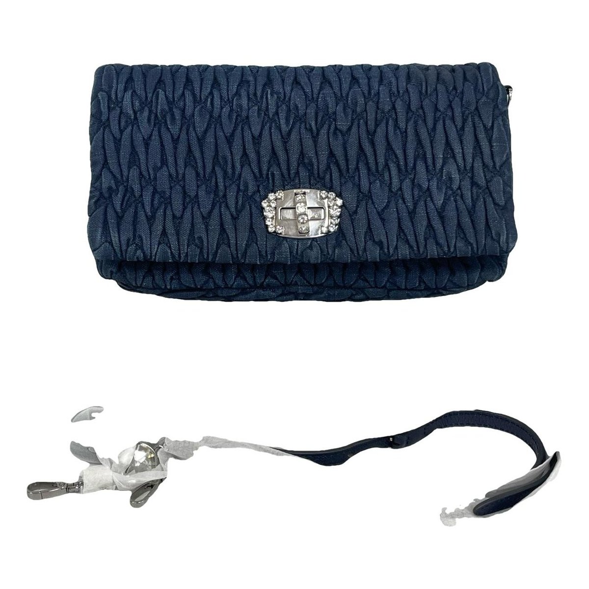 Miu Crystal leather handbag