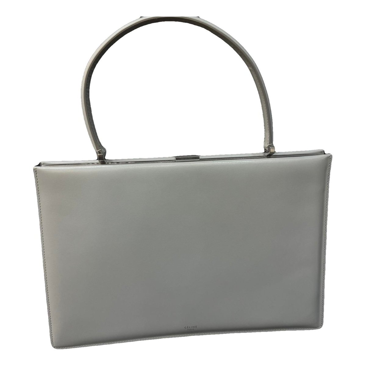 Clasp leather handbag