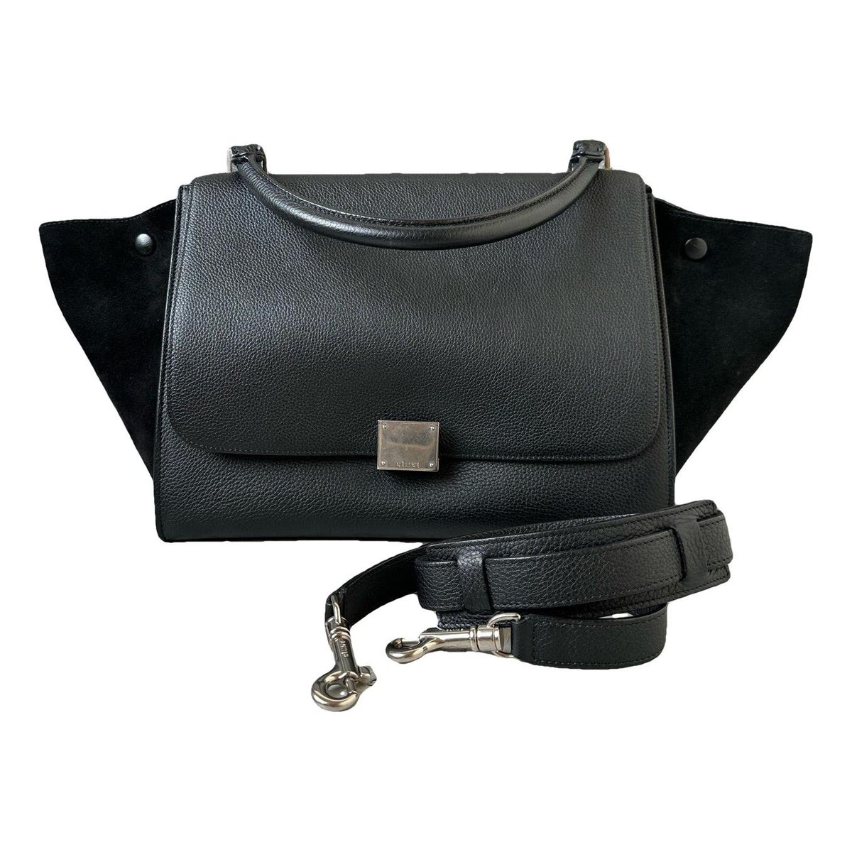 Trapèze leather handbag
