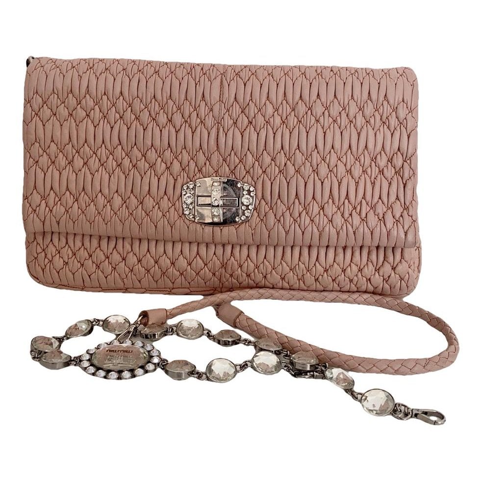 Miu Crystal leather handbag