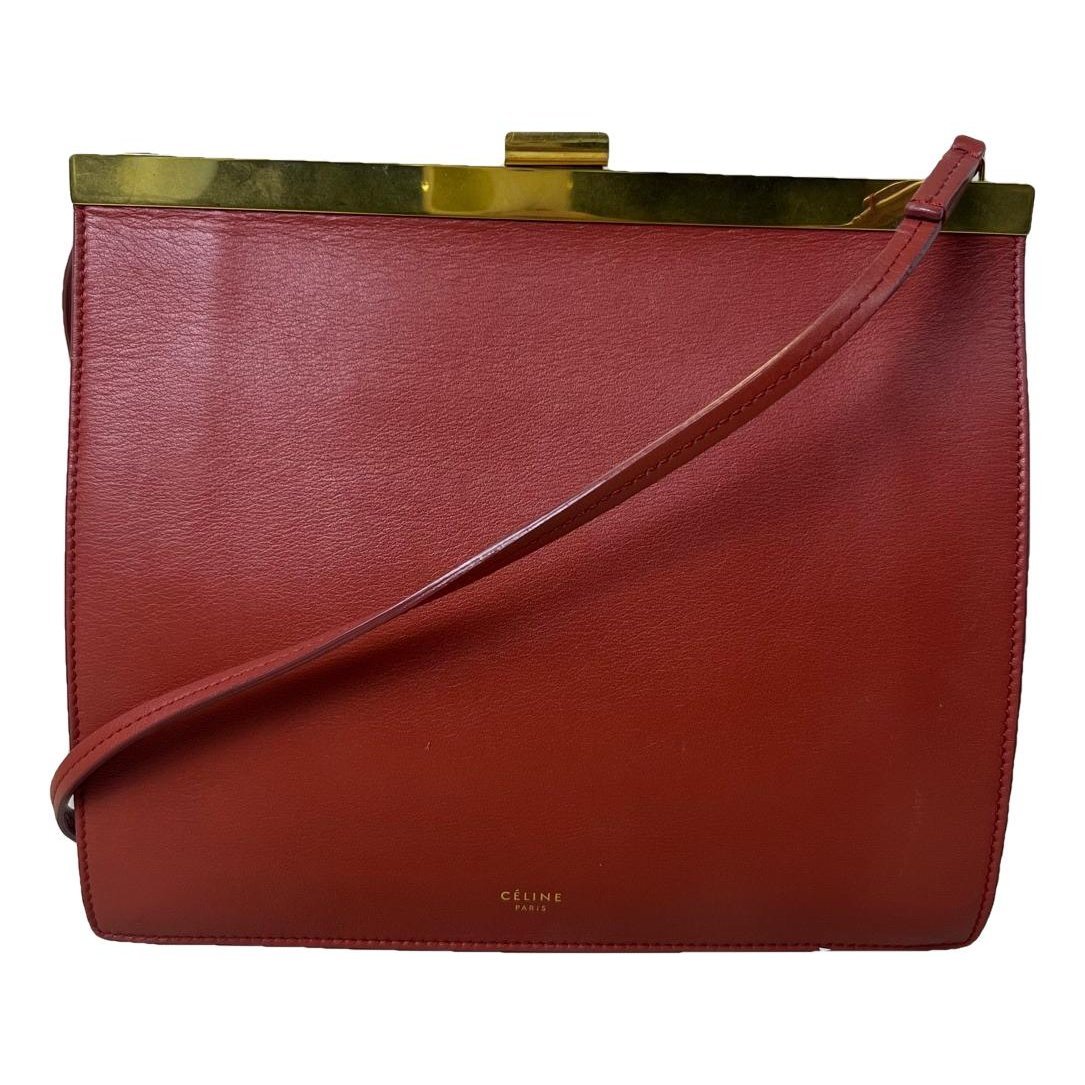 Clasp leather crossbody bag