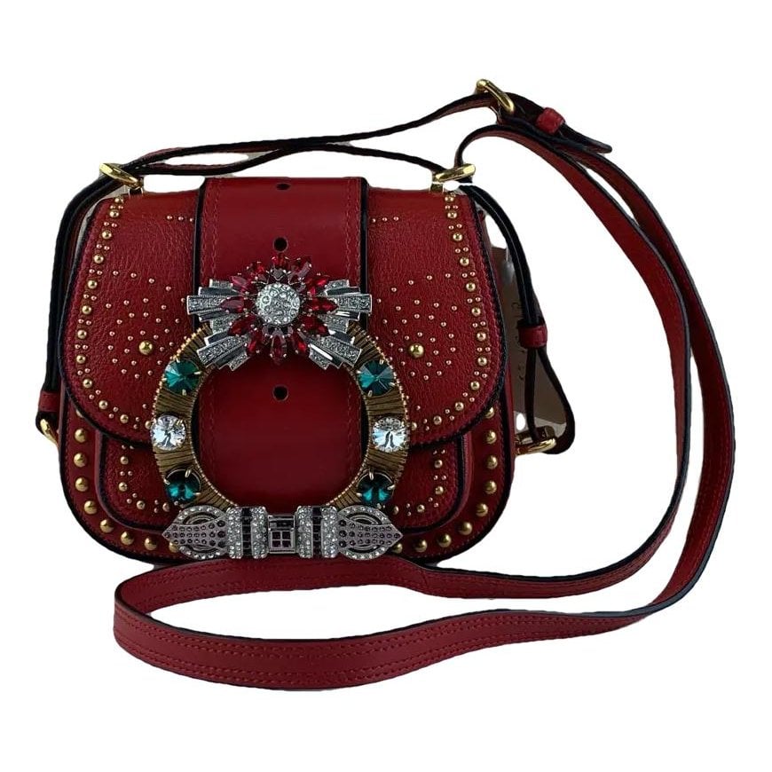 Miu Lady leather crossbody bag