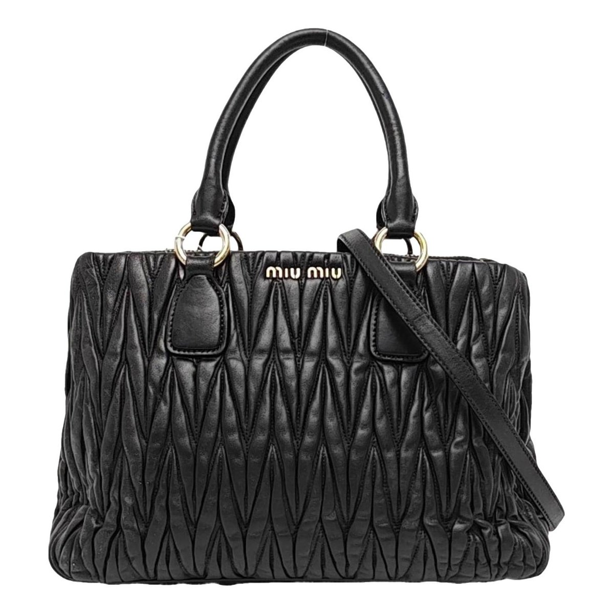 Miu Wander leather crossbody bag