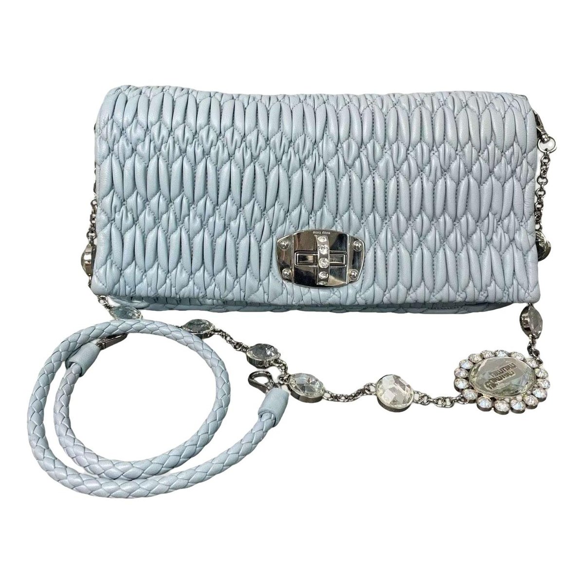 Miu Crystal leather handbag