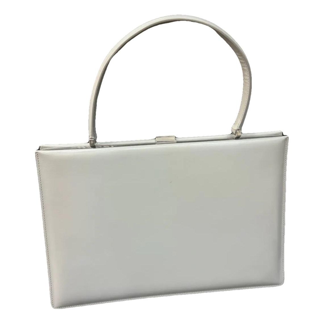 Clasp leather handbag