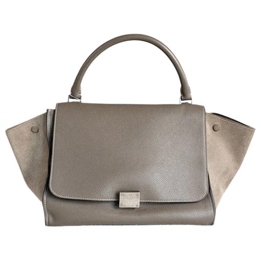 Trapèze leather handbag