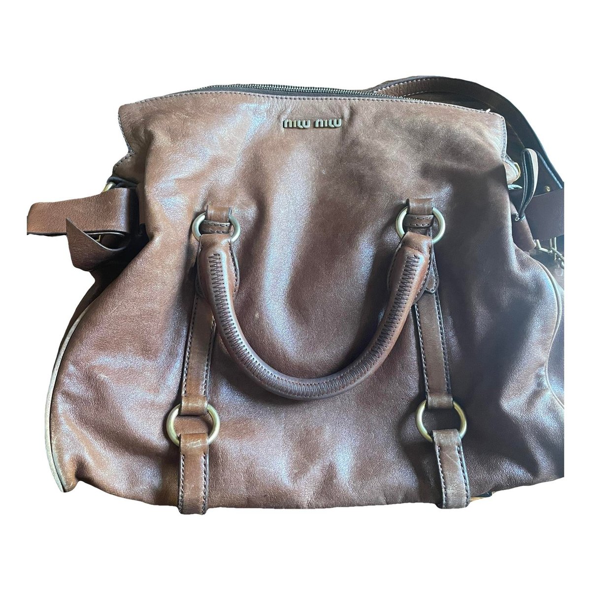Bow bag leather handbag
