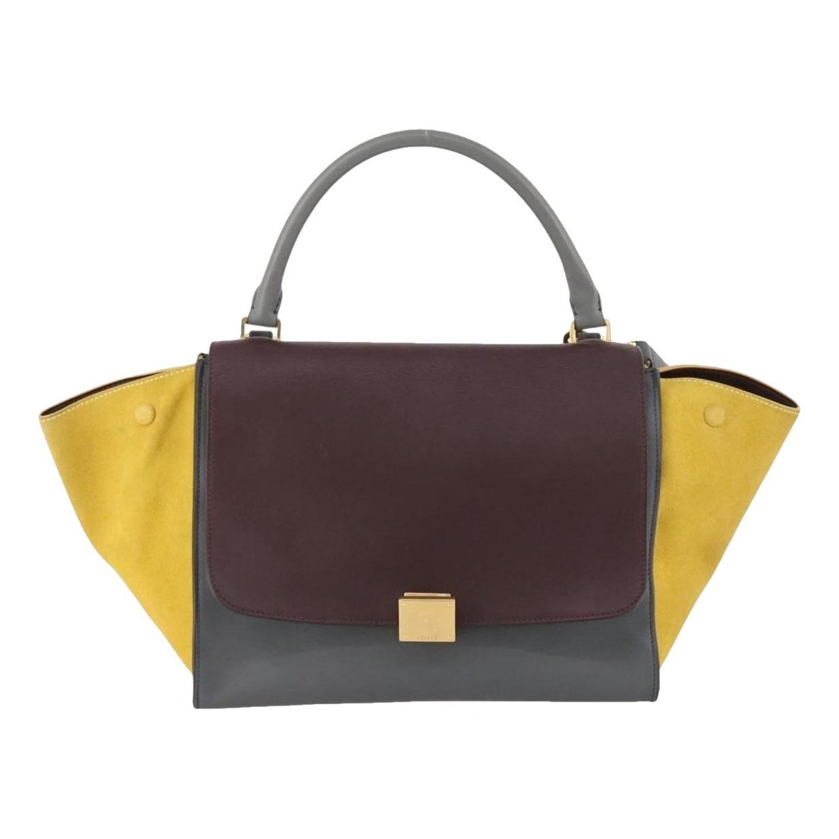 Trapèze leather handbag
