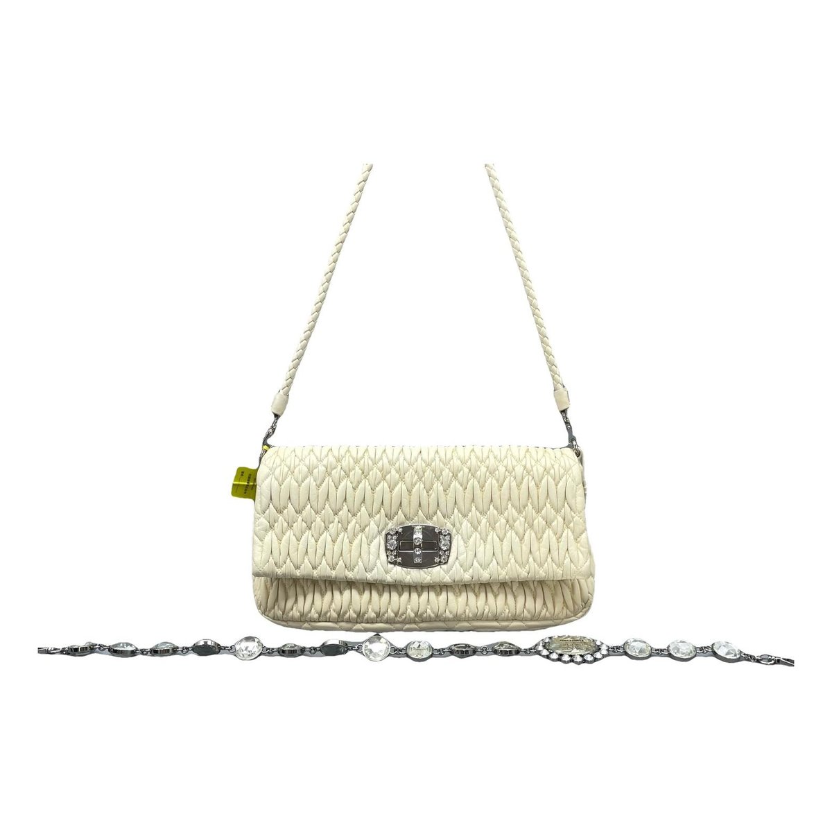 Miu Crystal leather handbag