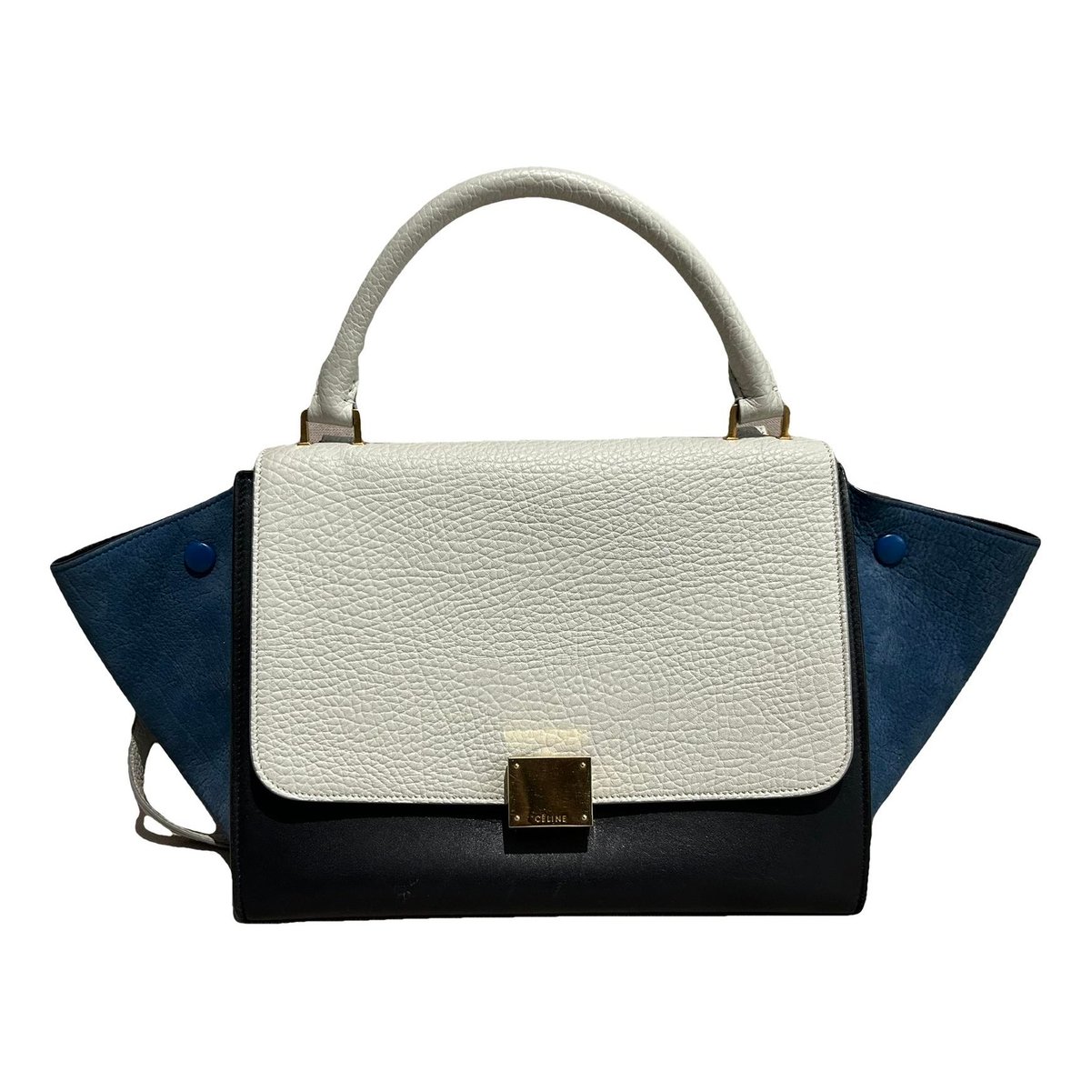 Trapèze leather handbag